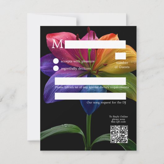 🌈 Budget Petals & Pride: DJ Edition RSVP Karte (Rückseite)