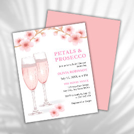 Budget Petals & Prosecco Pink Brautparty Einladung