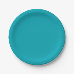 BUDGET Pfau Blau Türkis Monochrome Hochzeit Pappteller
