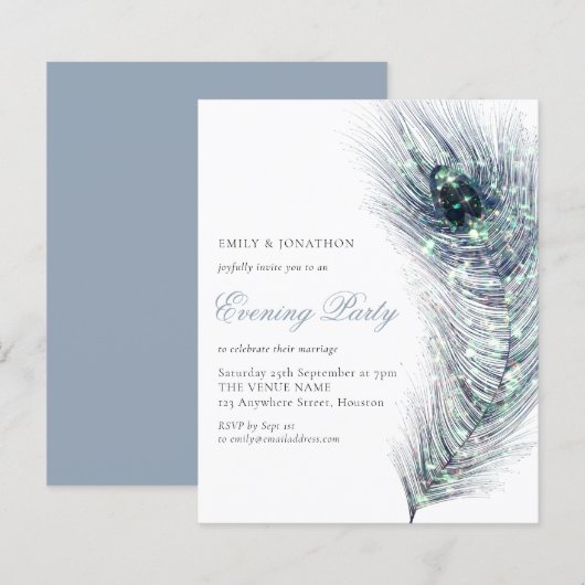 BUDGET Pfauenfeder Hochzeitsabendparty (Vorne/Hinten)