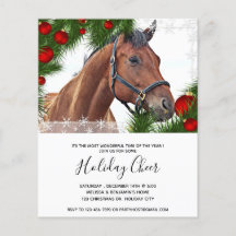 Budget Pferde Weihnachten Niedliche Pony Einladung