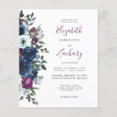 Budget-Pflaume-Blumen-QR-Code-Hochzeit (Vorderseite)