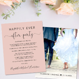 Budget Photo Blush Wedding Reception Invitation