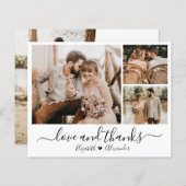 Budget Photo Collage Wedding Thank You Card (Vorne/Hinten)