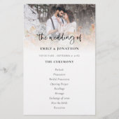 Budget Photo Modern Script Wedding Program (Vorderseite)