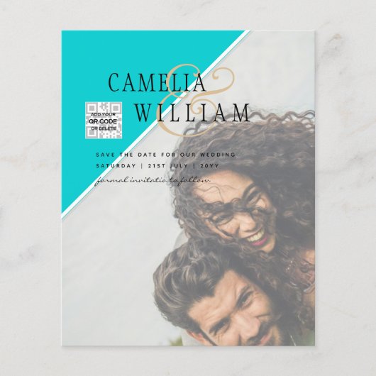 Budget Photo Wedding Invitation Mixed Colors Flyer (Vorne)