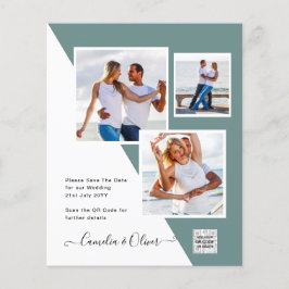 Budget Photo Wedding Invitation Save Date QR Code Flyer