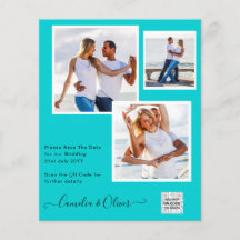 BUDGET Photo Wedding Invitation Save Date QR Code