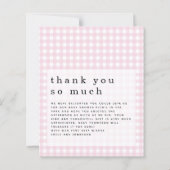 Budget Picnic Baby Dusche Pink Gingham Vielen Dank (Vorderseite)