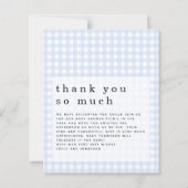 Budget Picnic Baby Shower Blue Gingham Vielen Dank (Vorderseite)