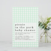 Budget Picnic Park Baby Dusche Green Gingham (Stehend Vorderseite)