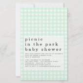 Budget Picnic Park Baby Dusche Green Gingham (Vorderseite)