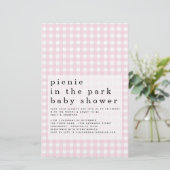 Budget Picnic Park Baby Dusche Pink Gingham Einlad (Stehend Vorderseite)