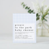 Budget Picnic Park Baby Shower Blue Gingham laden (Stehend Vorderseite)