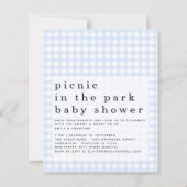 Budget Picnic Park Baby Shower Blue Gingham laden (Vorderseite)