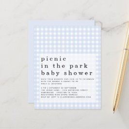 Budget Picnic Park Baby Shower Blue Gingham laden