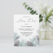 Budget Pine Cone & Snow Holiday Party (Stehend Vorderseite)