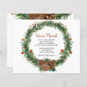 Budget Pine Cone Wreath Weve Moving Holiday Card (Vorne/Hinten)