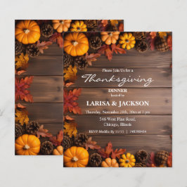 Budget Pine Cones Pumpkins Erntedank Einladung