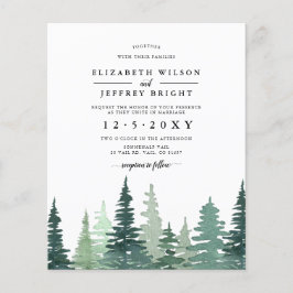 Budget Pine Forest Winter Einladung