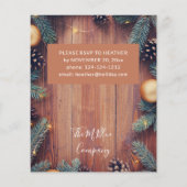 Budget Pine & Gold Ornament Rustic Holiday Party (Rückseite)
