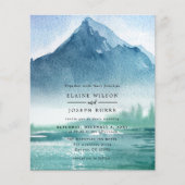 Budget Pine Mountains Lake Wedding Einladung (Vorderseite)