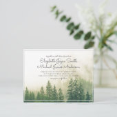 Budget Pine Trees Hochzeitspazierwald Postkarte (Stehend Vorderseite)