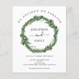Budget Pine Wreath Weihnachtsfeier Einladung