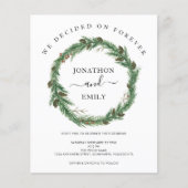 Budget Pine Wreath Weihnachtsfeier Einladung (Vorderseite)