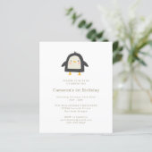 Budget Pinguin Einfach 1. Geburtstag Einladung (Stehend Vorderseite)