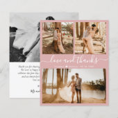 Budget Pink 3 Foto Collage Wedding Vielen Dank (Vorne/Hinten)