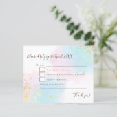 Budget Pink Aquamarin mit Gold Confetti Wedding RS (Stehend Vorderseite)