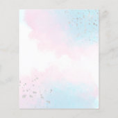 Budget Pink Aquamarin Watercolor Silver Wedding Ab (Rückseite)