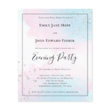 Budget Pink Aquamarin Watercolor Silver Wedding Ab