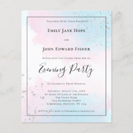 Budget Pink Aquamarin Watercolor Silver Wedding Ab