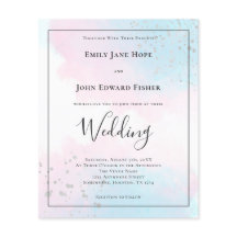 Budget Pink Aquamarin Watercolor Silver Wedite Ein