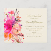 Budget Pink Aquarell Blumenladen Brautparty ein (Vorderseite)