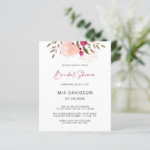 Budget Pink Aquarell Blumenladen Brautparty ein (Stehend Vorderseite)