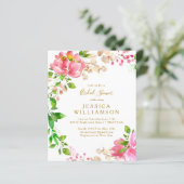 Budget Pink Aquarell Blumenladen Brautparty ein (Stehend Vorderseite)