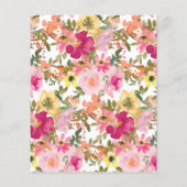 Budget Pink Aquarell Floral Bat Mitzvah Einladung (Rückseite)