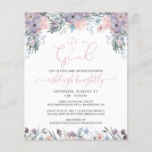 Budget Pink Aquarell Floral Girl Babydusche (Vorderseite)