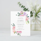 Budget Pink Aquarellfarben Rose Sommer Brautparty (Stehend Vorderseite)