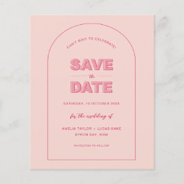 BUDGET Pink Arch Moderner, fett Save the Date Flyer