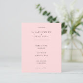 Budget Pink B Minimalistisch Mod 2V2 Save the Date (Stehend Vorderseite)