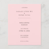 Budget Pink B Minimalistisch Mod 2V2 Save the Date (Vorderseite)