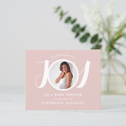 Budget Pink Baby Dusche Einladung (Stehend Vorderseite)