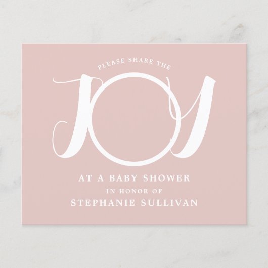 Budget Pink Baby Dusche Einladung (Vorderseite)