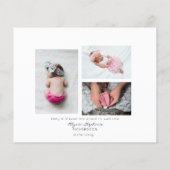 Budget Pink Begrüßung Multi Foto Baby Ankündigung (Rückseite)