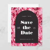 Budget Pink Black Floral Arch Save the Date leucht (Vorne/Hinten)