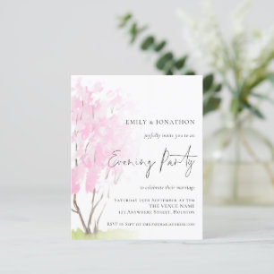 Budget Pink Blossom Wedding Abend Party Einladung